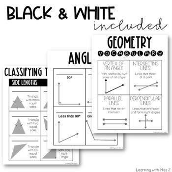 Elementary Geometry Notes for Interactive Math Notebook by Learning ...