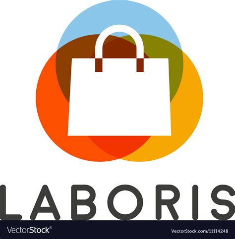 Abstract online shopping bag logo Shop sale Vector Image