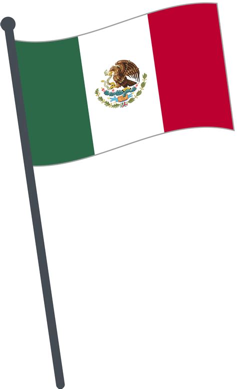 Mexico flag waving on pole. national flag pole transparent. 45363689 PNG