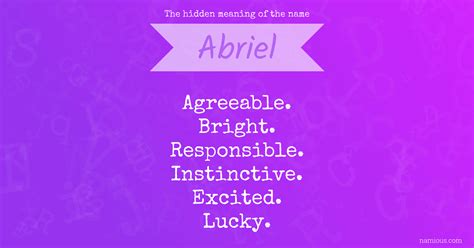 The hidden meaning of the name Abriel | Namious