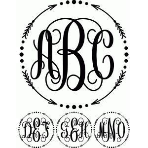 Silhouette Design Store: Monogram Script Arrow | Cricut monogram ...