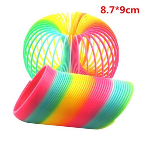 Colorful 8.7*9cm Magic Plastic Slinky Rainbow Spring Colorful New Children Funny Classic Toy ...