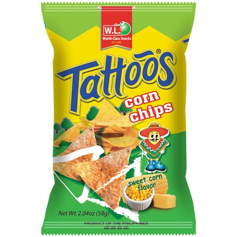 Tattoos Corn Chips BBQ Flavor 58g - Bohol Grocery