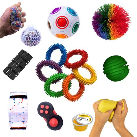 9 Pcs Fidget Sensory Kit, Spin, Clack, Squeeze, Adults/Kids Toy Bundle. - Sensory Toy Warehouse ...