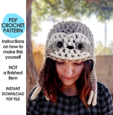 Sloth Hat Crochet Pattern, Crochet Sloth, Sloth Hat With Arms - Etsy