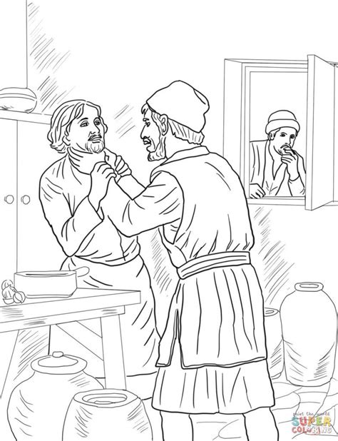 Parable of an Unforgiving Servant - Coloring Page - SundaySchoolist