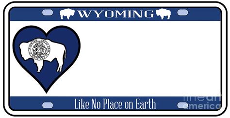 Wyoming State License Plate Digital Art by Bigalbaloo Stock - Fine Art America