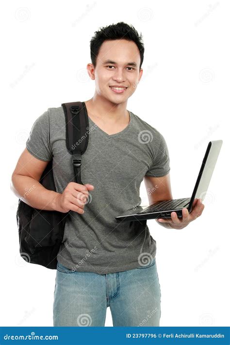 College Student With Laptop Royalty Free Stock Image - Image: 23797796