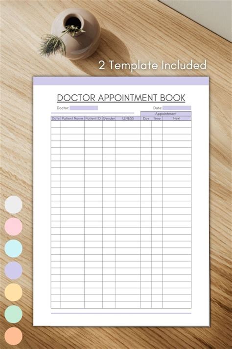 Printable Doctor Appointment Book, Doctor Visits Tracker, Doctor ...