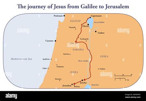 The journey of Jesus Christ from Galilee to Jerusalem Stock Photo - Alamy