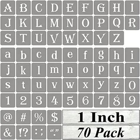1 INCH ALPHABET Letter Stencils for Painting - 70 Pack Letter and ...
