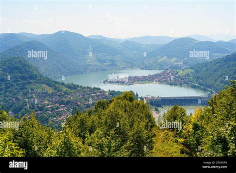 Aerial view of Zvornik lake and hydroelectric plant Stock Photo - Alamy