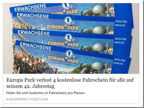 Warnung vor kostenlosen Eintrittskarten für den Europa Park