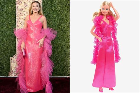 Margot Robbie Wears a Barbie-Inspired Dress at the 2024 Golden Globes