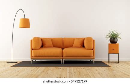 Modern Living Room White Wall Orange Stock Illustration 549327199 | Shutterstock