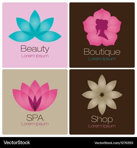 Spa flowers logo design elements Royalty Free Vector Image