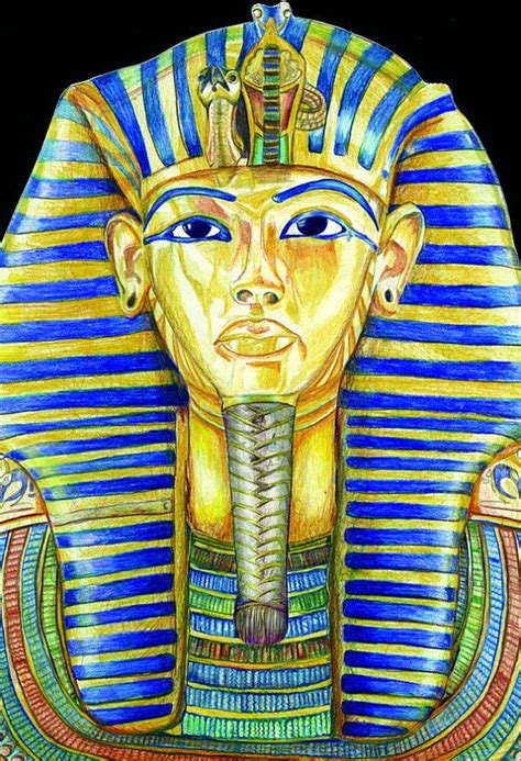 Fine Art Print King Tut Colored Pencil by JadeDumpling on Etsy, $14.95 ...