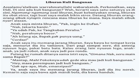 Kunci Jawaban Bahasa Indonesia Kelas 10 Halaman 30, Teks Anekdot Liburan Kuli Bangunan ...