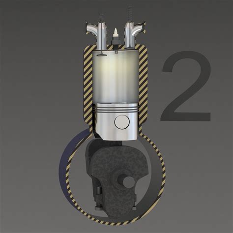 Four Stroke Engine Animation 3D Model animated rigged MAX FBX - CGTrader.com