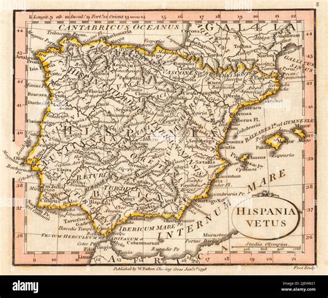 Hispania vetus. Ancient Spain. 1798 map by cartographer William Faden ...