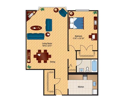 One Bedrooms - Columbia Plaza