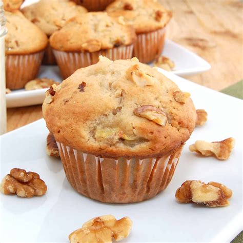 Moist Homemade Banana Walnut Muffins Recipe | Sweet Pea's Kitchen