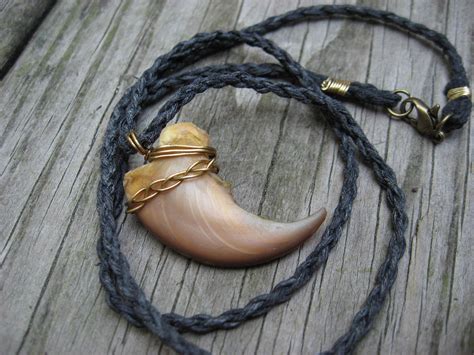 Vintage Restored Bear Claw necklace wrapped by WoodlandsWanderer