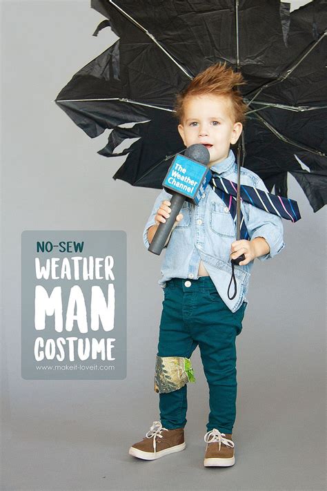 Make a NO-SEW Weatherman Costume | Diy halloween costumes for kids ...