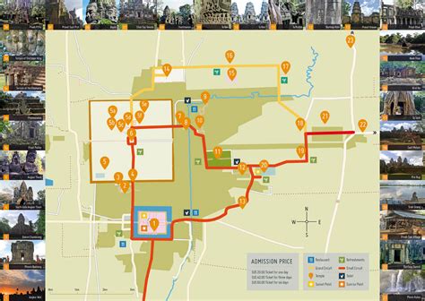 Angkor Map - with the most important temples and descriptions