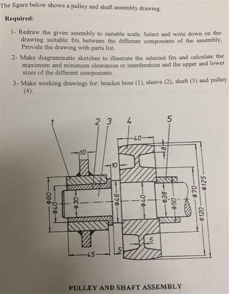 Solved The figure below shows a pulley and shaft assembly | Chegg.com