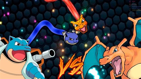 Slither.io Charizard Vs Blastoise batalha Pokemon da cobra snake ...