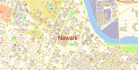 Newark New Jersey PDF Map Vector Exact City Plan detailed Street Map ...