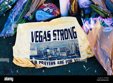 Las Vegas,NV/USA - Oct 07 ,2017 : Memorial Message of the Las Vegas gun ...