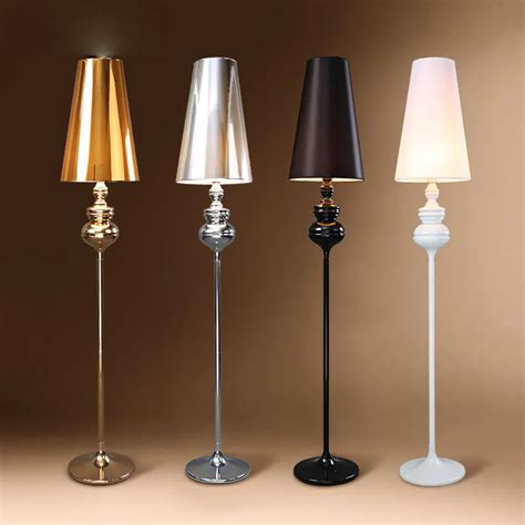 Mysterious Black Fabric Bedroom Floor Lamps Modern Golden PVC Living Room Floor Light Study Room ...