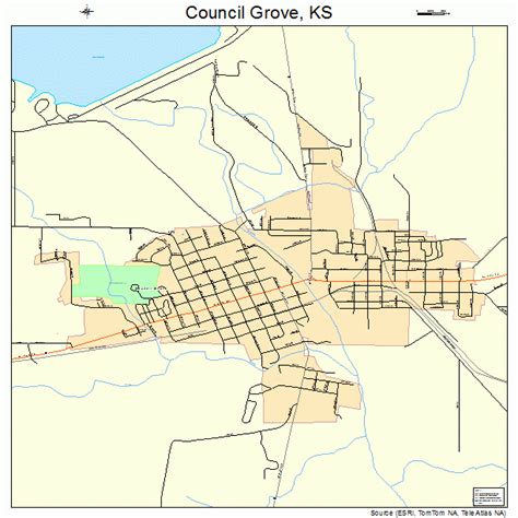 Council Grove Kansas Street Map 2015925