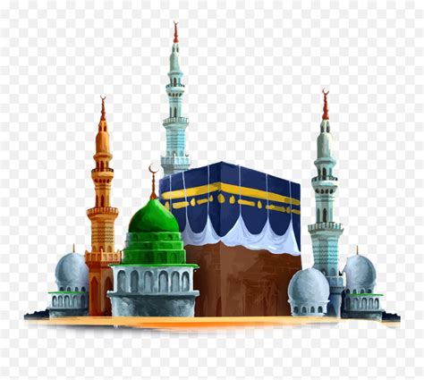 Painting Gumbad O Kaba Png - Picsart Eid Mubarak Background,Kaaba Png - free transparent png ...