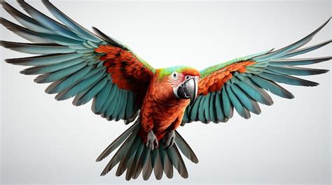 Premium AI Image | Scarlet Macaw Flying Isolated On White Background