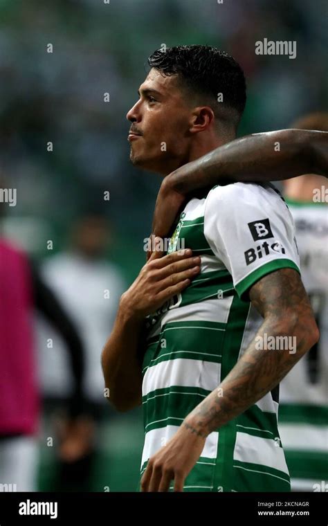 Pedro Porro of Sporting CP celebrates after scoring a goal during the ...