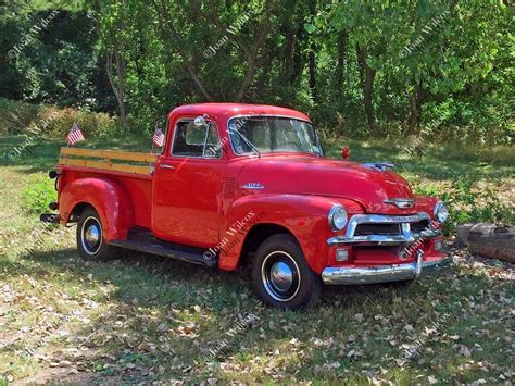 Amazon.com: Old Red 50s Chevy Truck 54 Chevrolet Vintage Antique ...