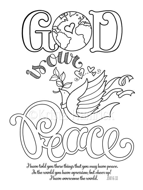 God is Our Peace Coloring Page 8.5X11, Bible Journaling Tip-in 6X8 - Etsy