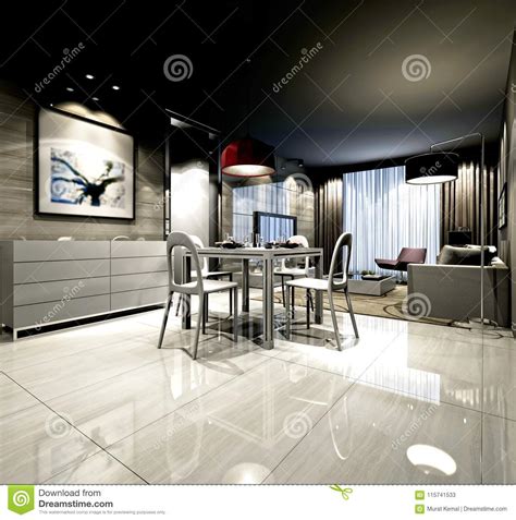 3d render of living room stock illustration. Illustration of floor ...