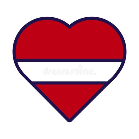 Latvia Flag Festive Patriot Heart Outline Icon Stock Vector ...