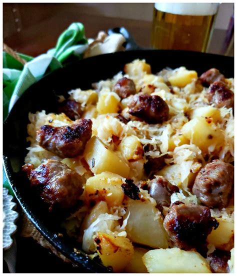 Bratwurst Potatoes and Sauerkraut Skillet Meal - Julias Simply Southern