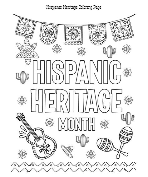 Free Hispanic Heritage Month coloring page - Download, Print or Color Online for Free