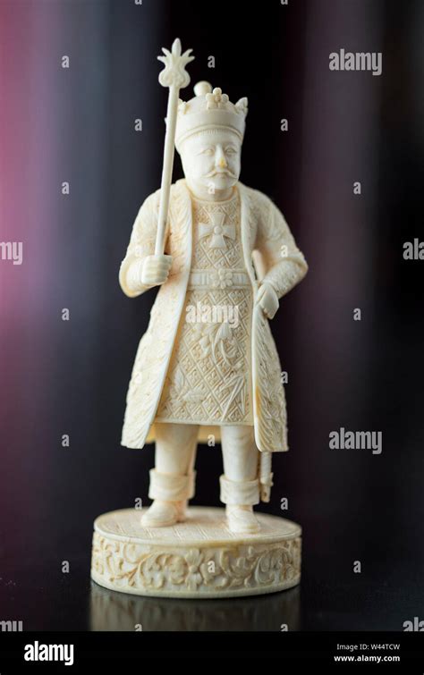 Carved ivory chess pieces. Collection pieces. Antique Stock Photo - Alamy