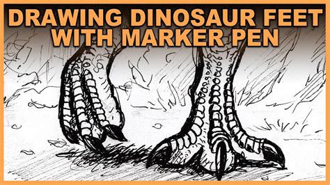 How to Draw Dinosaur Feet With Marker Pens - YouTube