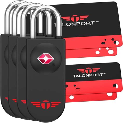 Keyless TSA Approved Luggage Lock with Lifetime Card Keys & No Combo to Forget (4 Pack): Amazon ...