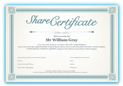 Shares Certificate - Dalep.midnightpig.co within Corporate Share Certifica… | Free certificate ...