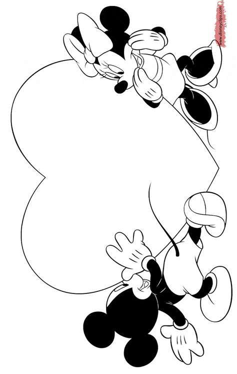 Mickey And Minnie Coloring Pages Mickey Mouse Valentine Coloring Pages ...