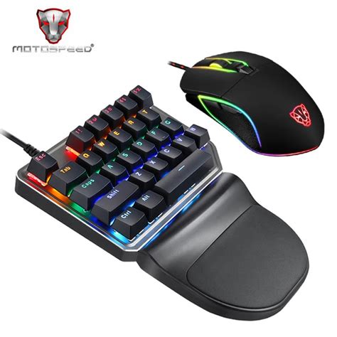 Motospeed K27 One Hand Gaming Keypad Mini Mechanical Keyboard And Mouse ...